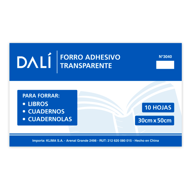 FORRO PARA CUADERNO-LIBRO ADHESIVO 30 X 50