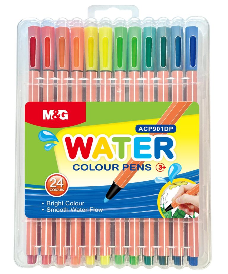 MARCADORES M&amp;G FINOS ESTUCHE PLASTICO X 24