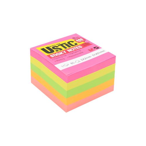 NOTAS ADHESIVAS M&amp;G FLUO 5 X 5 CM. 400 HOJAS