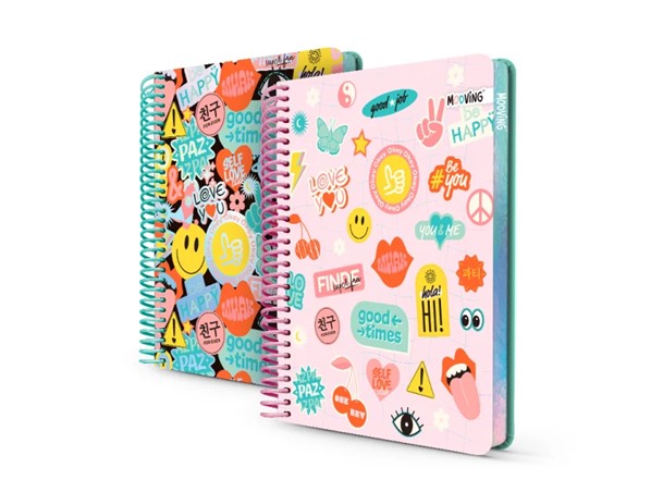 CUADERNO MOOVING SMILE FEVER TAPA DURA 14 X 21 CM. 96 HOJAS