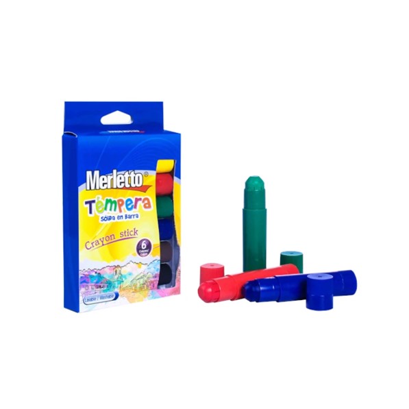 TEMPERA EN BARRA MERLETTO X 6 COLORES