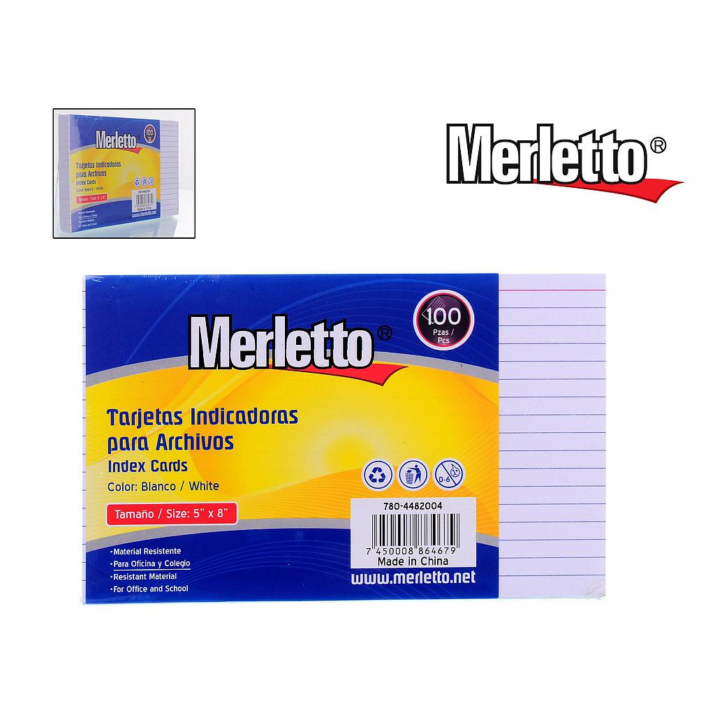 FICHA RAYADA MERLETTO 20X13 PAQ. X 100