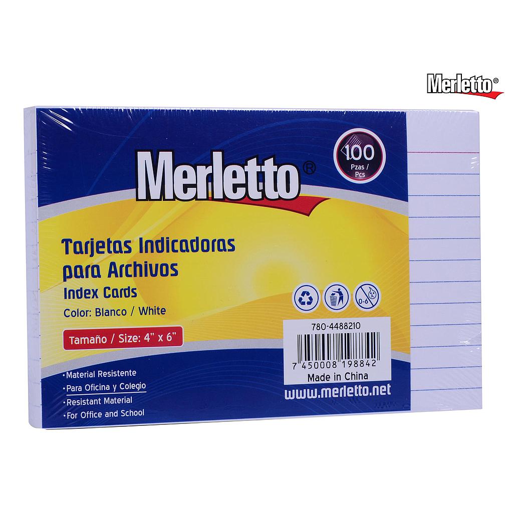 FICHA RAYADA MERLETTO 15X10 PAQ. X 100