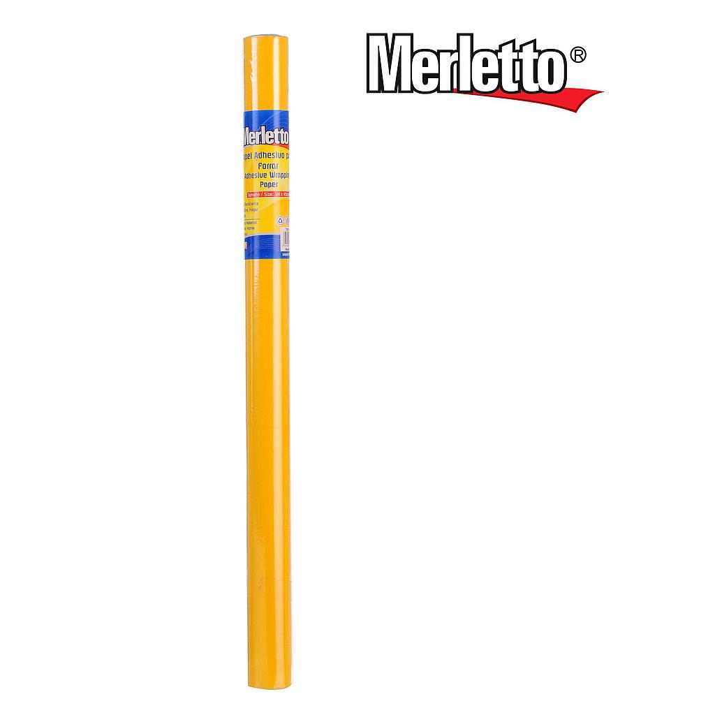 PAPEL ADHESIVO MERLETTO AMARILLO 0.45 X 3 METROS