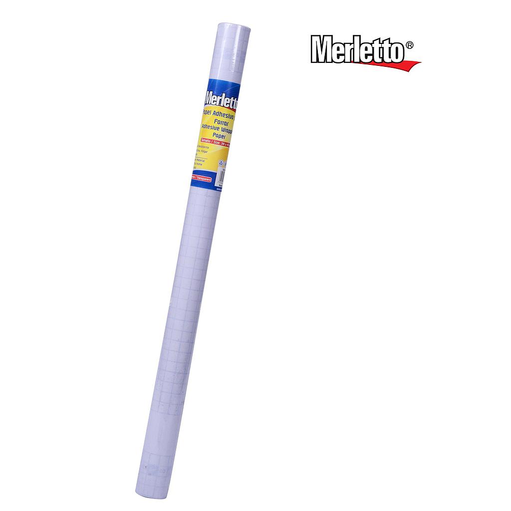 PAPEL ADHESIVO MERLETTO TRANSPARENTE 0.45 X 3 METROS