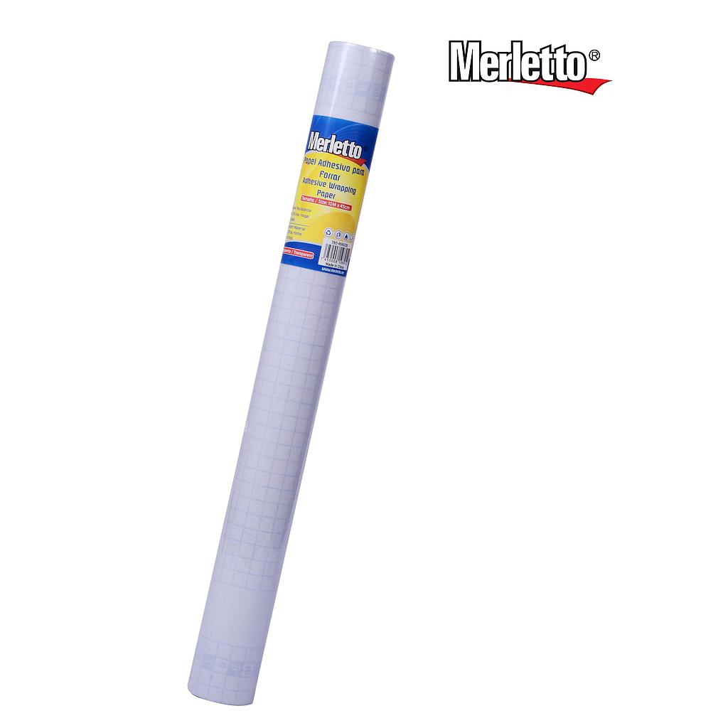 PAPEL ADHESIVO MERLETTO TRANSPARENTE 0.45 X 10 METROS