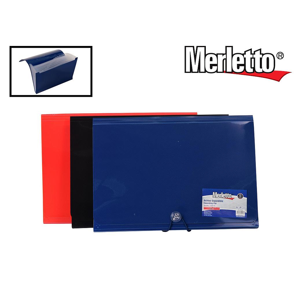 CARPETA 12 DIVISIONES A4 MERLETO CON ELASTICO