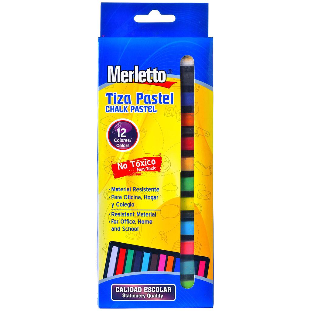 TIZA PASTEL MERLETTO X 12 COLORES