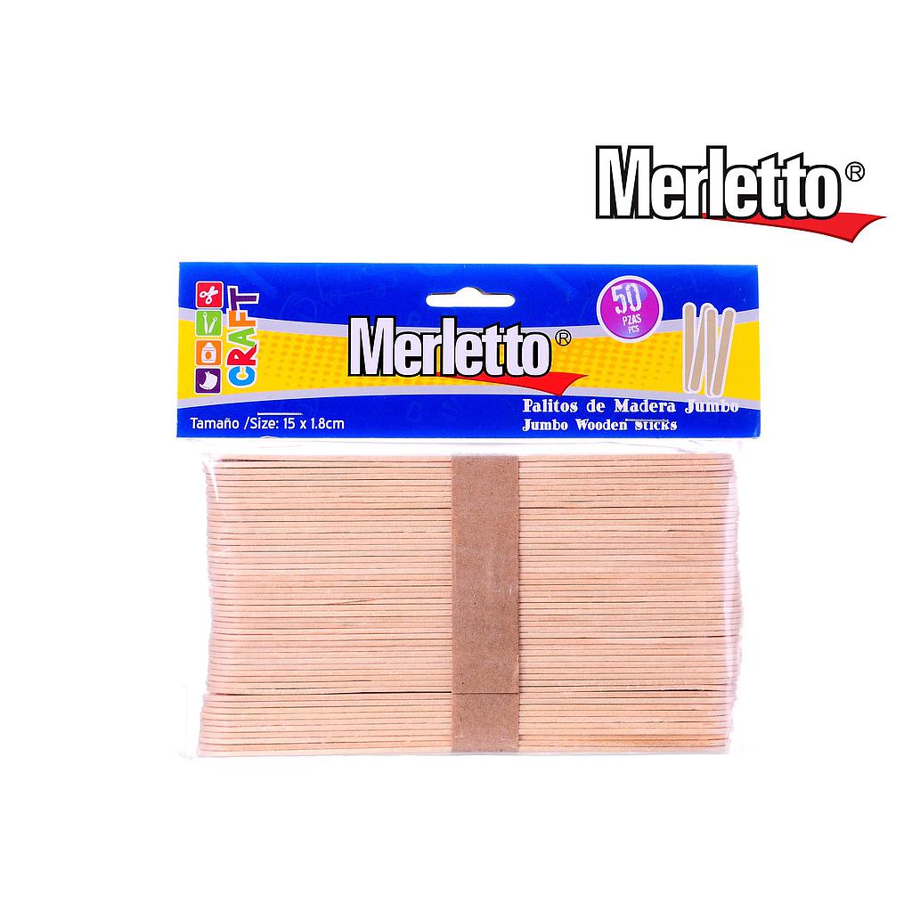PALITOS DE HELADO MERLETTO NATURAL JUMBO X 50