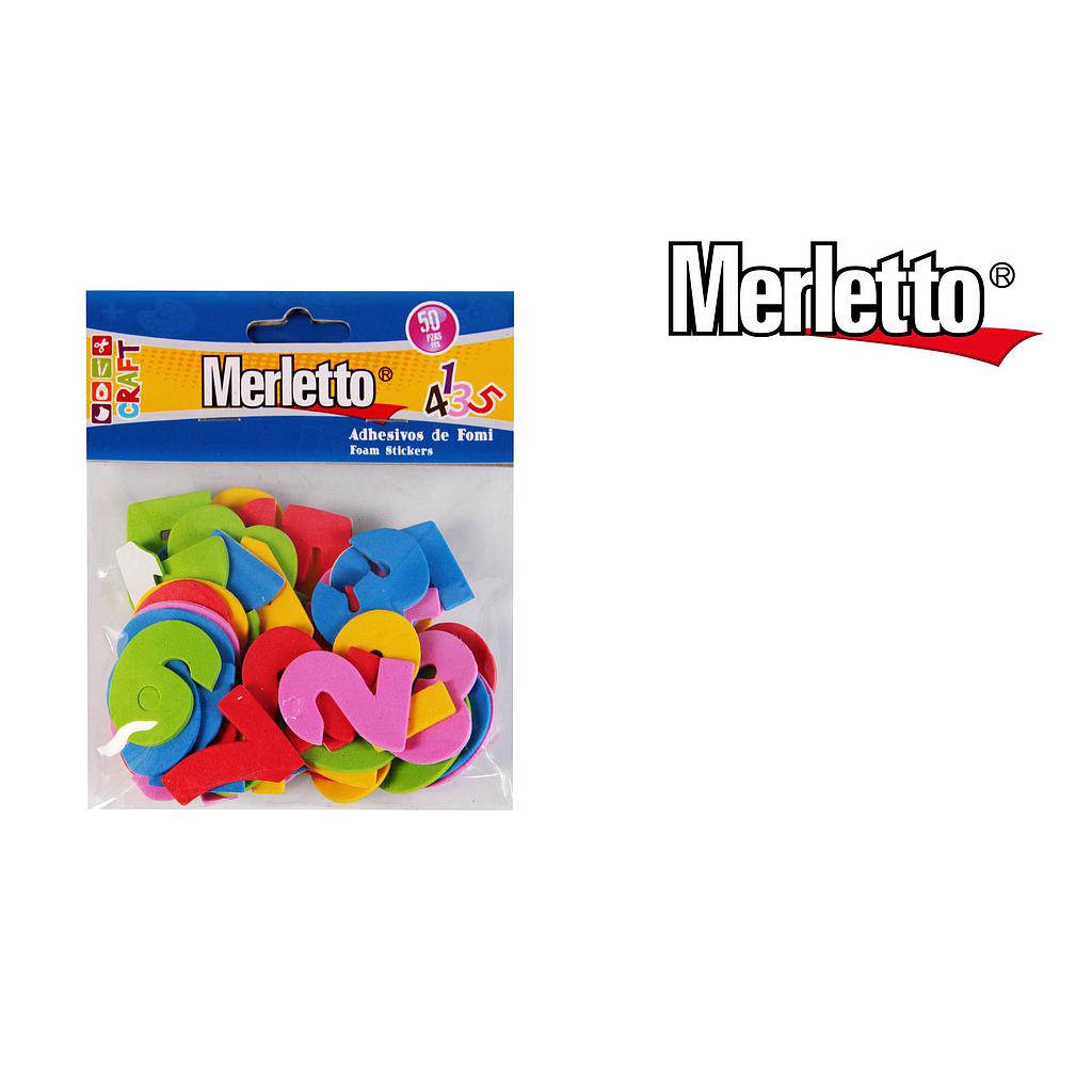 STICKER FOMI MERLETTO NUMEROS X 50 PIEZAS