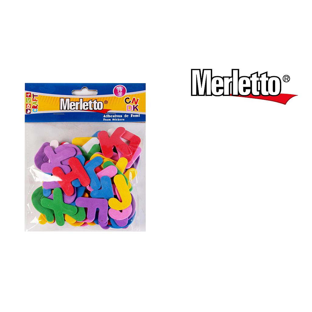 STICKER FOMI MERLETTO LETRAS X 78 PIEZAS