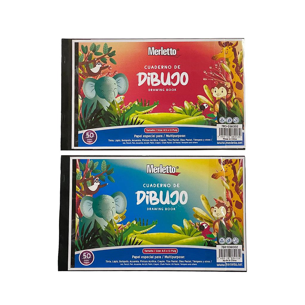 BLOCK DE DIBUJO MERLETTO A4 BLANCO X 50 HOJAS
