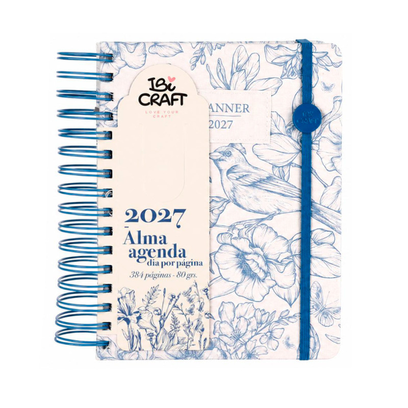 AGENDA IBICRAFT ALMA DIA X HOJA CON ESPIRAL 14.5 X 21 CM.