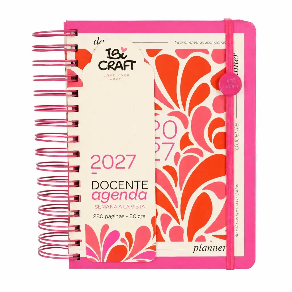 AGENDA IBICRAFT DOCENTE DIA X HOJA CON ESPIRAL 14.5 X 21 CM.