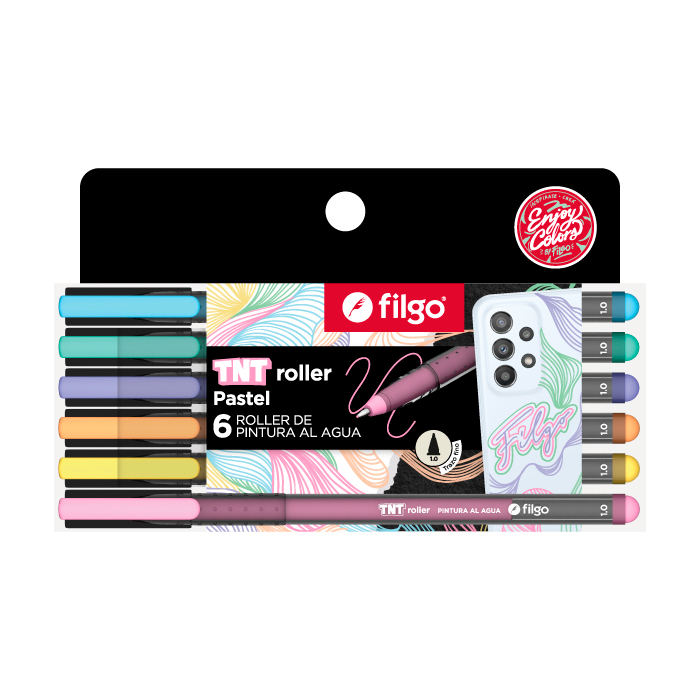 ROLLER DE PINTURA FILGO PASTEL 1.0 X 6 COLORES