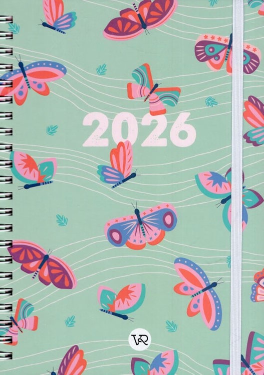 AGENDA VR CHICAS SEMANAL 14x19CM. MARIPOSAS