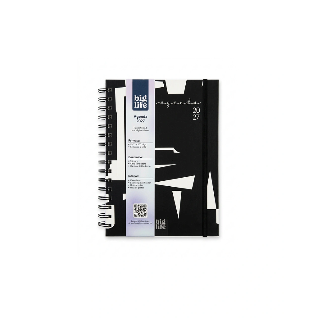 AGENDA BIG LIFE MONOCROMO SEMANAL 16x22CM.