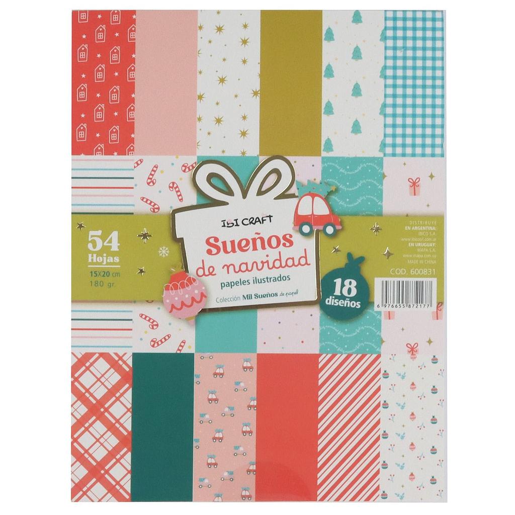 BLOCK IBI CRAFT NAVIDEÑO 54 HOJAS 15X20CM.