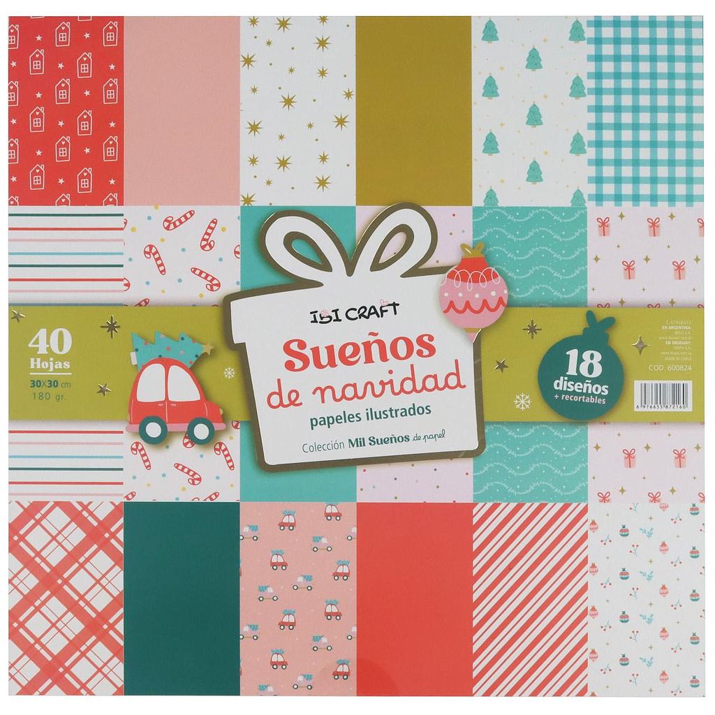 BLOCK IBI CRAFT NAVIDEÑO 40 HOJAS 30X30CM.