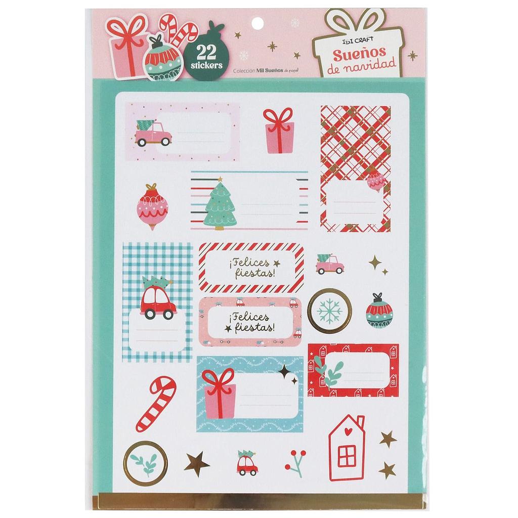 STICKERS IBI CRAFT NAVIDEÑO SET X 22