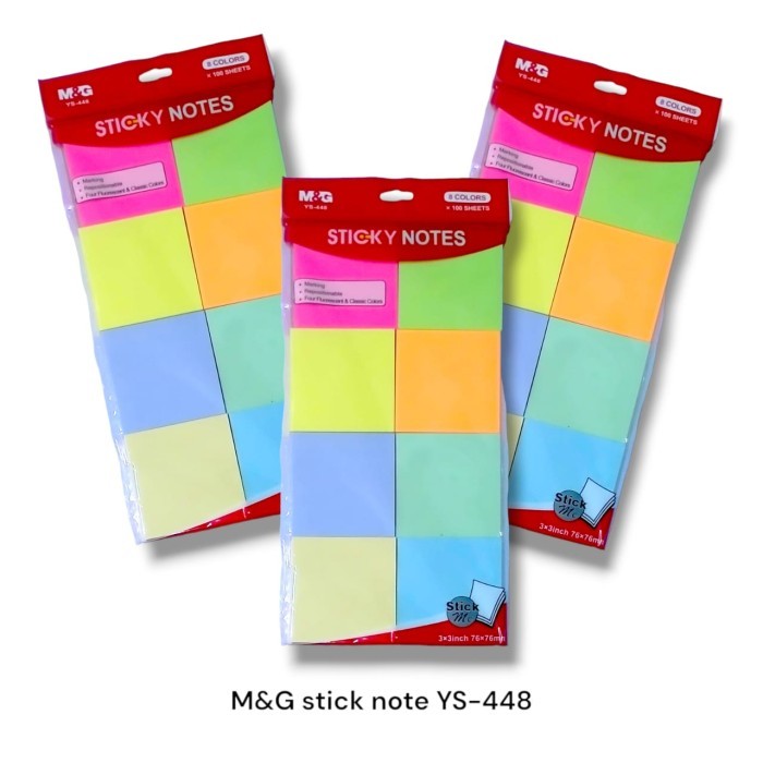 NOTAS ADHESIVAS M&amp;G 7.6 X 7.6 CM. 480 HOJAS