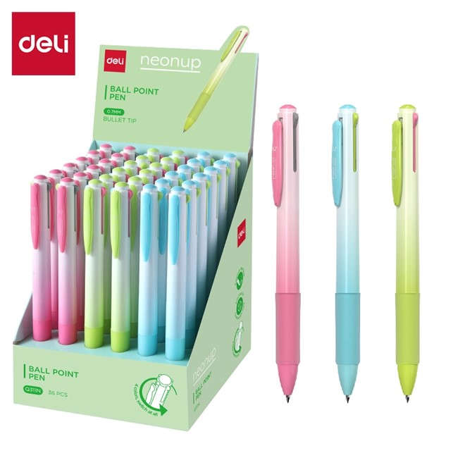 BOLIGRAFO DELI RETRACTIL 4 COLORES EN 1