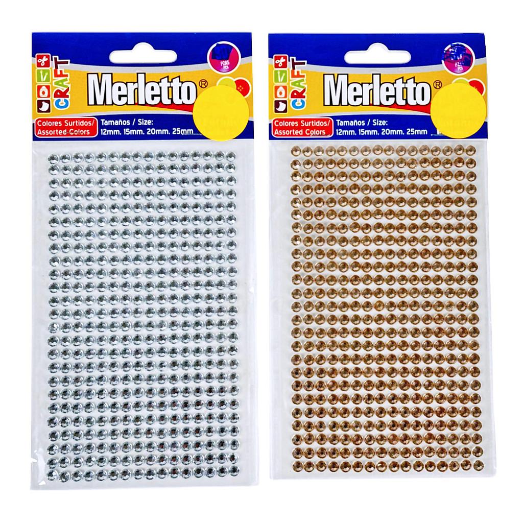 STICKER MERLETTO DIAMANTES ORO Y PLATA