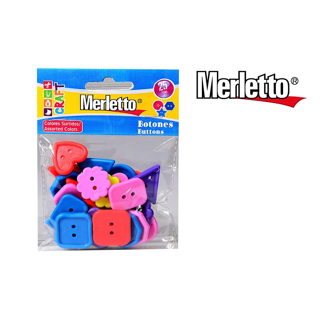 BOTONES MERLETTO SURTIDOS X 25 UNIDADES