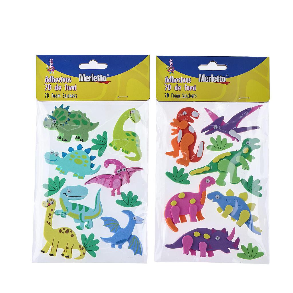 STICKER FOMI MERLETTO 3D DINOSAURIOS