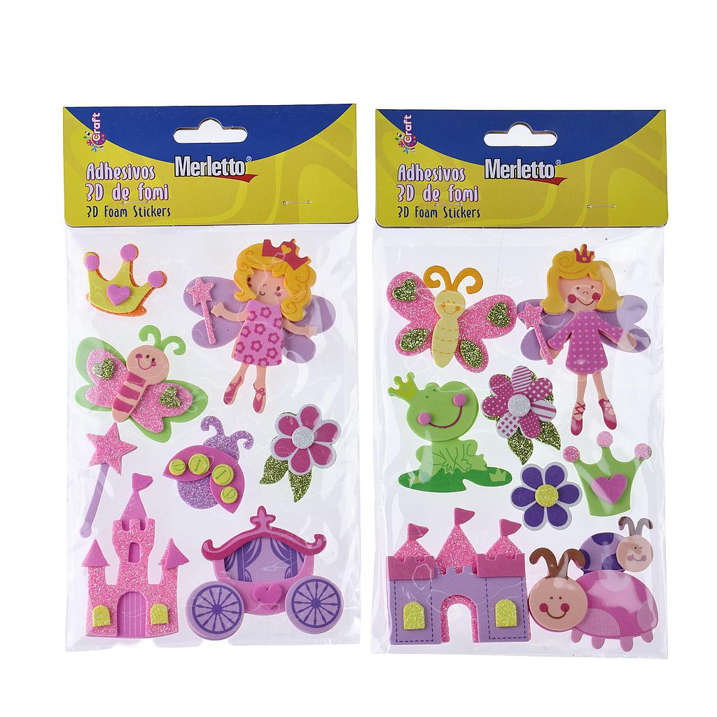 STICKER FOMI MERLETTO 3D PRINCESAS
