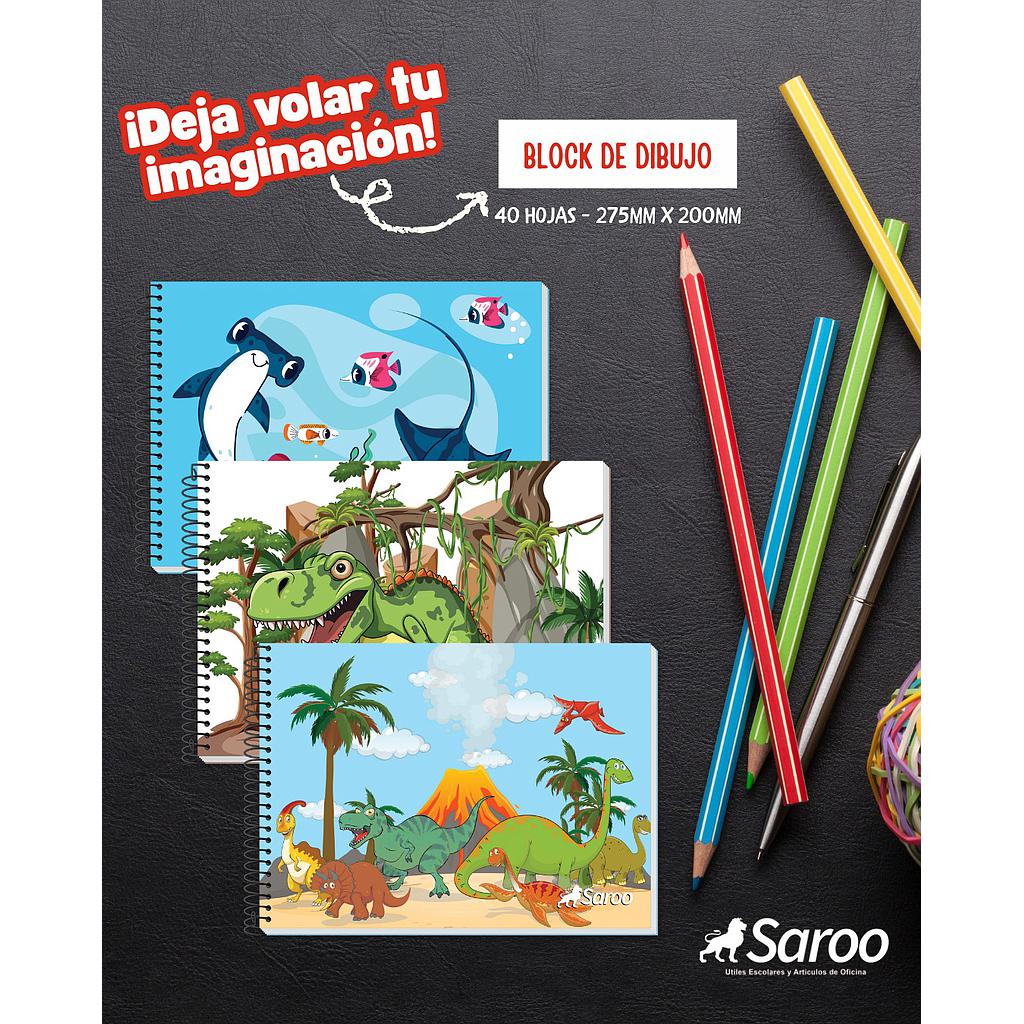 CUADERNO SAROO LISO TAPA DURA 40 HOJAS 27 X 20CM
