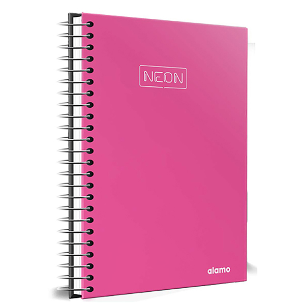 CUADERNOLA ALAMO NEON TAPA DURA 200 HOJAS 19 X 27CM.