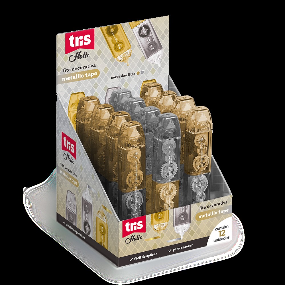 CINTA DECORATIVA TRIS ORO-PLATA HOLIC FANCY