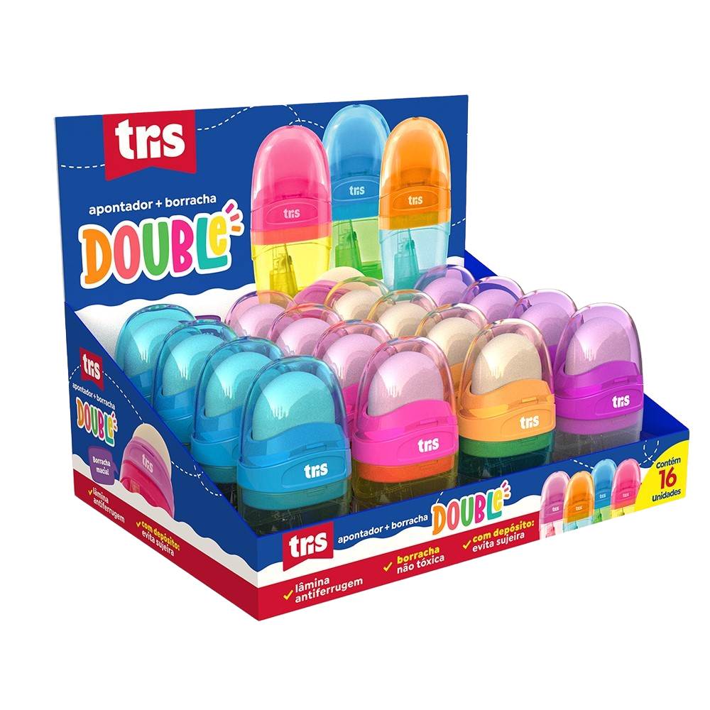 SACAPUNTA TRIS CON DEPOSITO Y GOMA