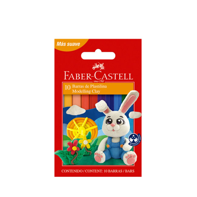 PLASTICINA FABER X 10 COLORES