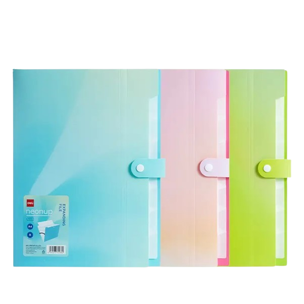 CARPETA 8 DIVISIONES A4 DELI NEONUP