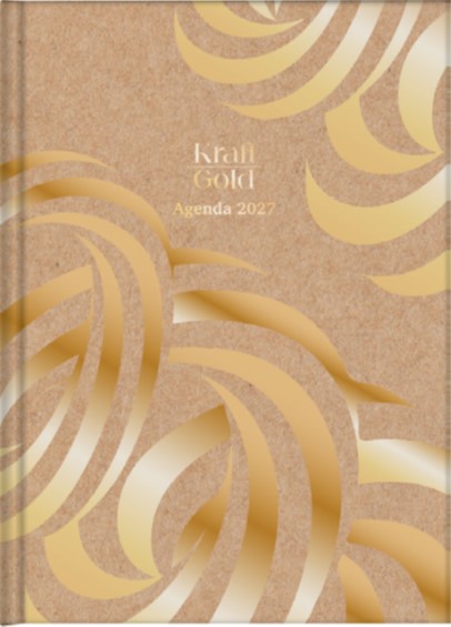 AGENDA JANDAIA KRAFT GOLD 2 DIAS X HOJA 12x16 CM.