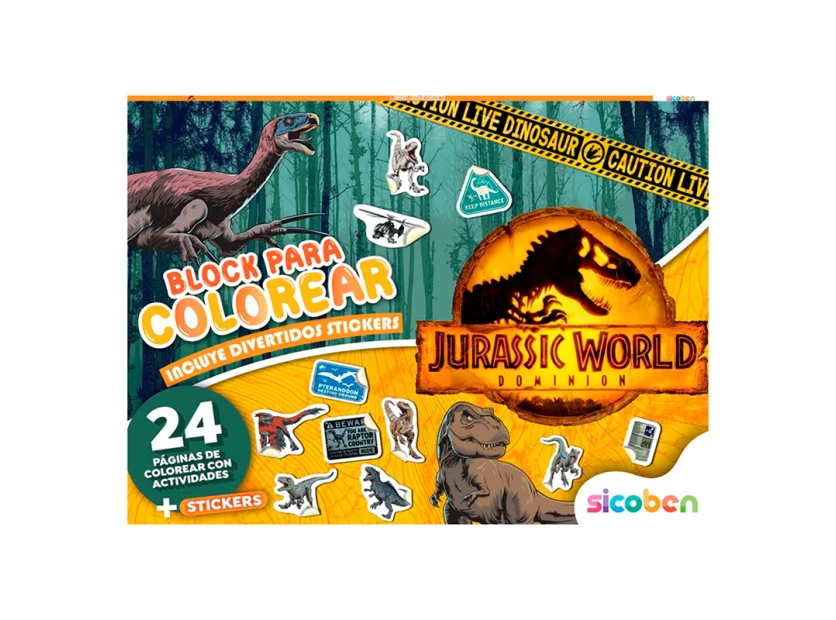 LIBRO DE ACTIVIDADES SICOBEN JURASSIC CON STICKERS