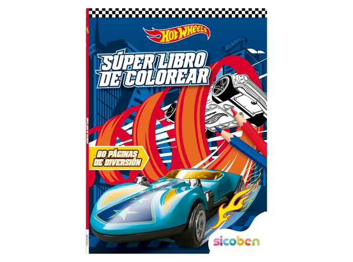 LIBRO DE COLOREAR SICOBEN SUPER LIBRO HOT WEELS
