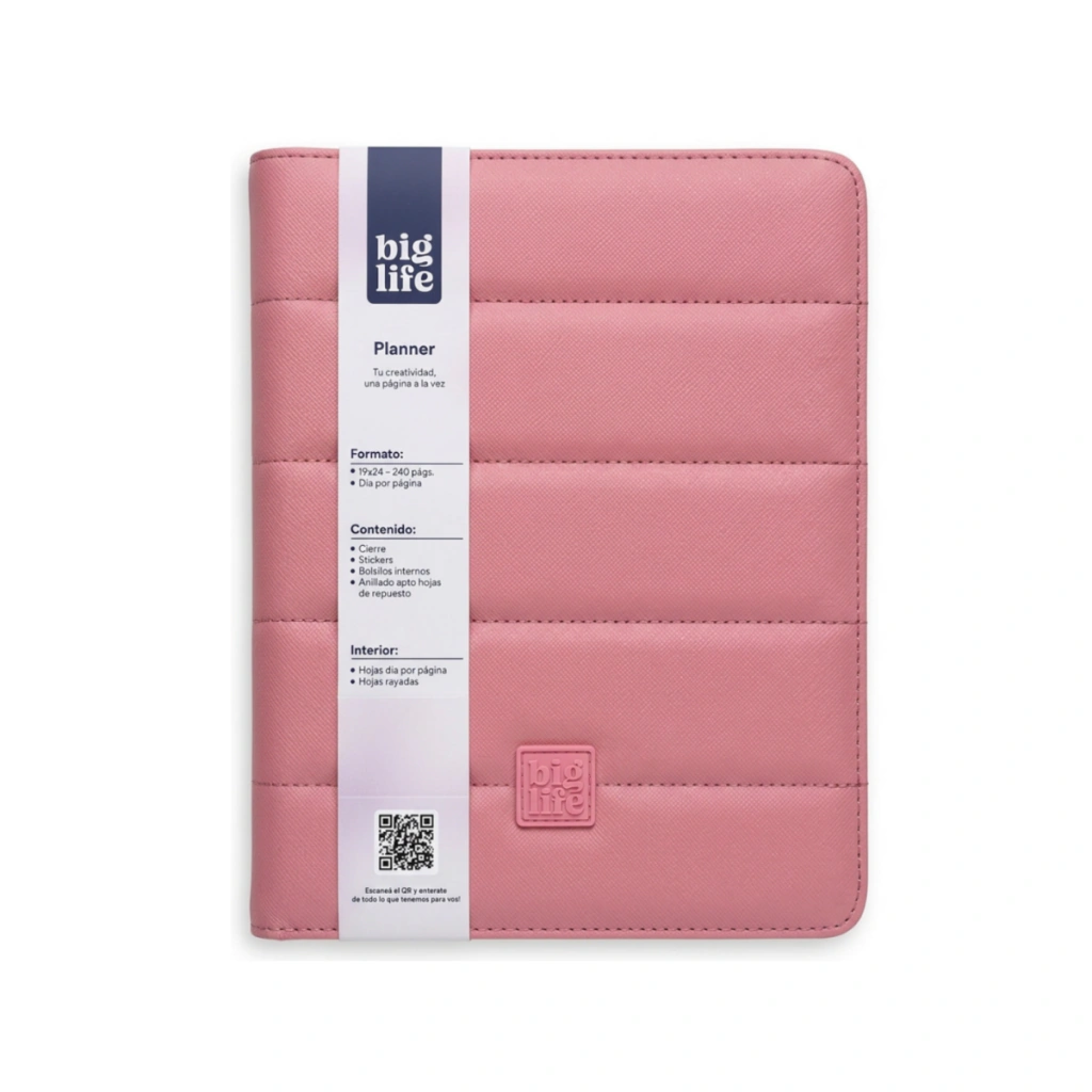 AGENDA BIG LIFE PUFFER DIARIA PERMANENTE 19x24CM.CON CIERRE
