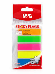BANDERITAS PLASTICAS M&amp;G X 100 HOJAS FLUO