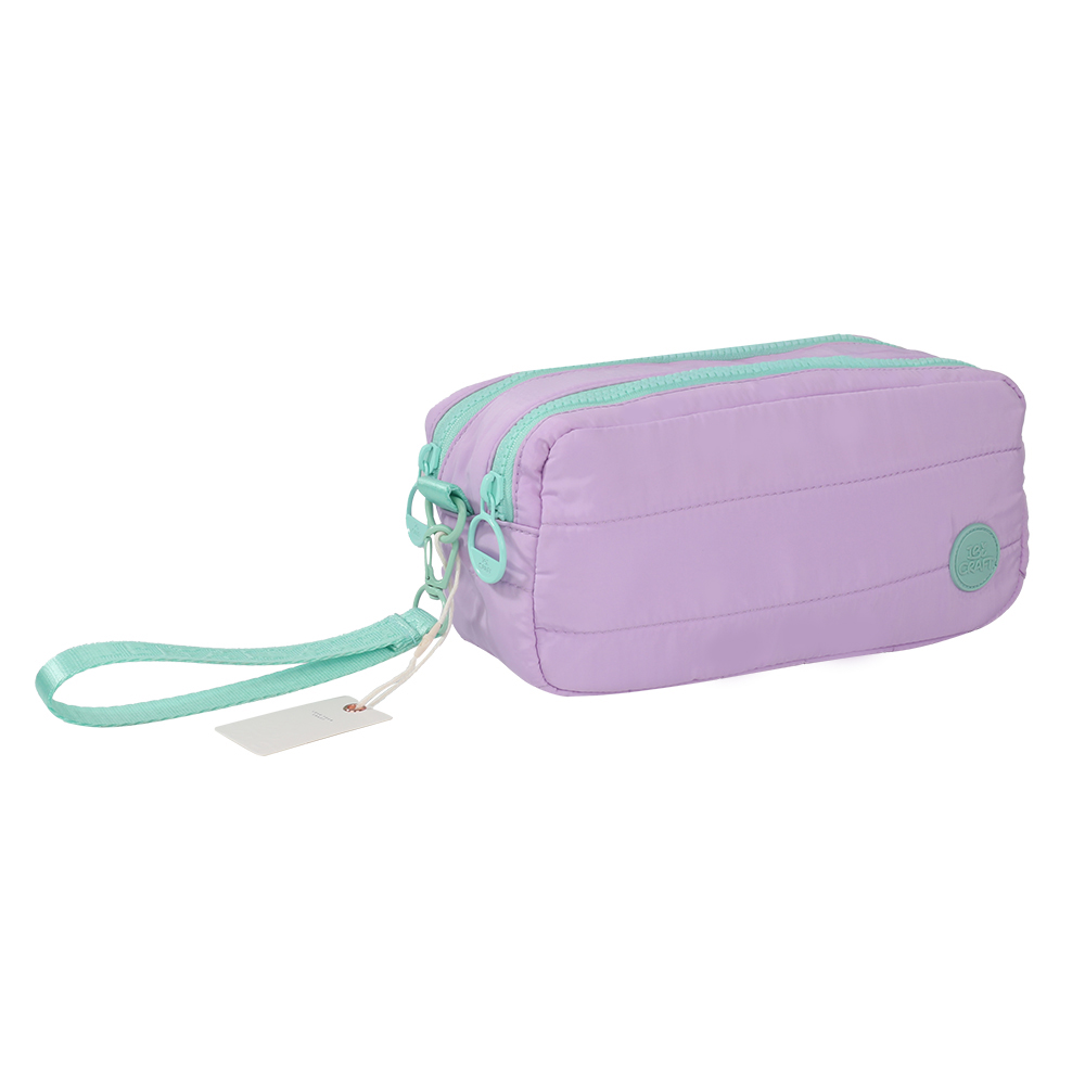 CARTUCHERA IBI CRAFT LILA 2 CIERRES 23x10x9CM.